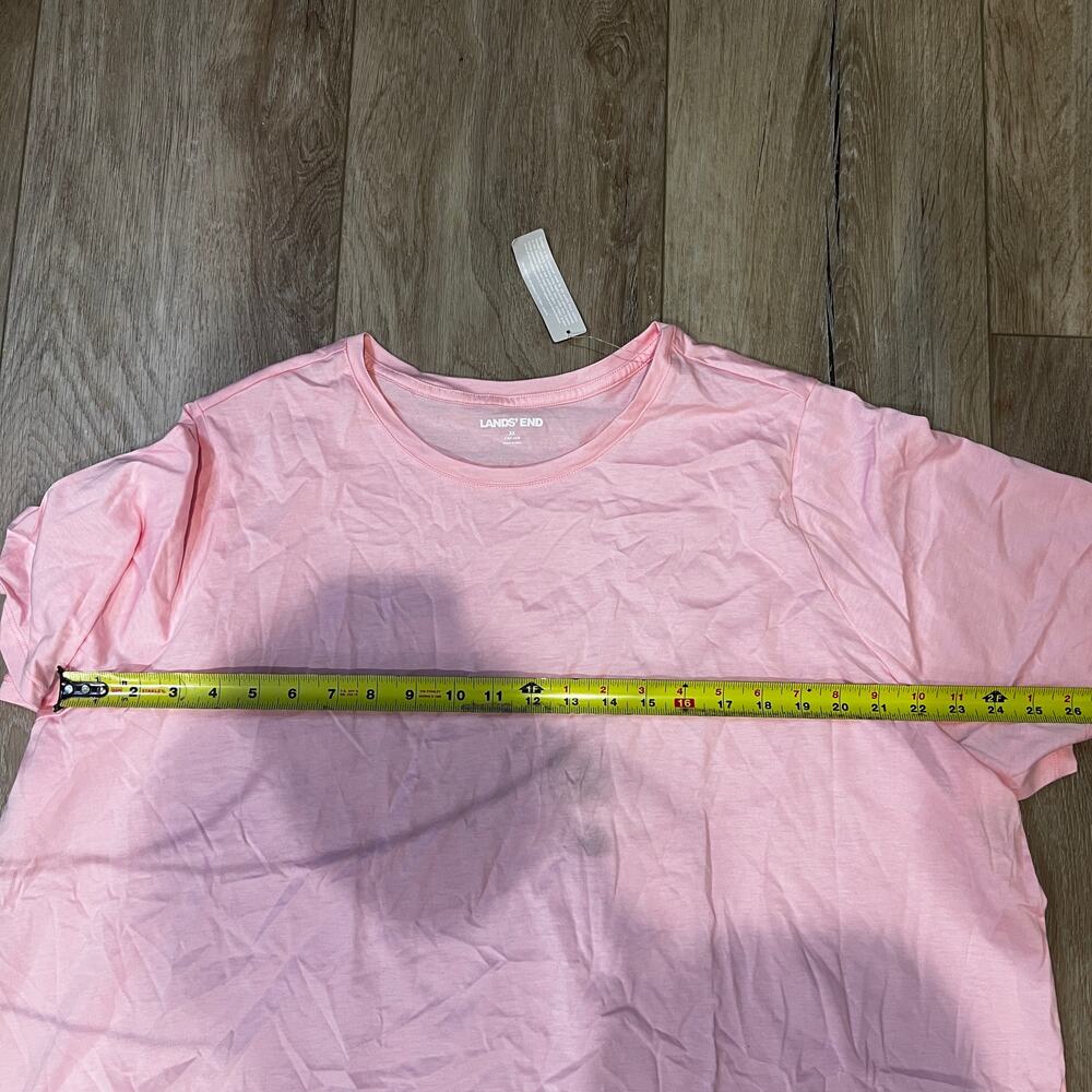 LAND'S END Women's Oversized Supima Short Sleeve Crew Neck T-Shirt Size 3X Pink - Picture 8 of 11
